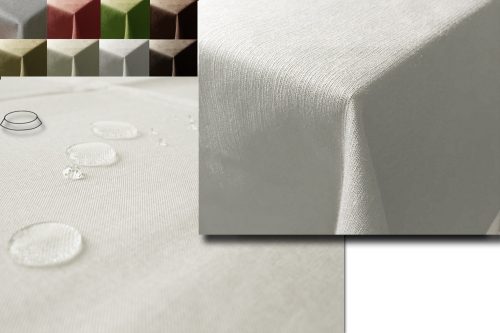 Fata de masa ovala Leinenlook Jemidi, 135 x 180 cm, Alb, Poliester, 55262.02.21