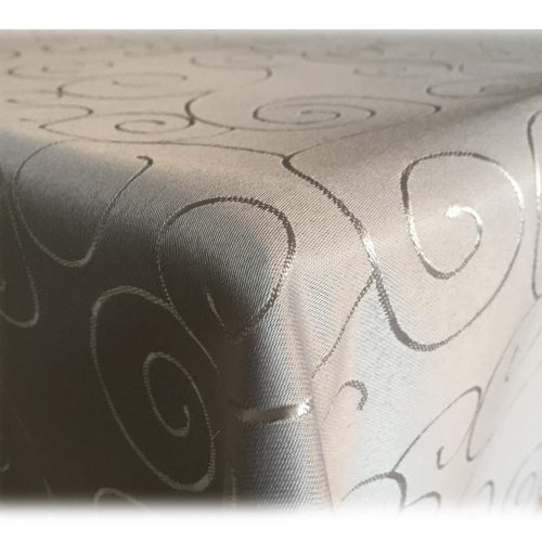 Fata de masa patrata cu ornament Jemidi, 130 x 130 cm, Maro, Poliester, 55264.25.07