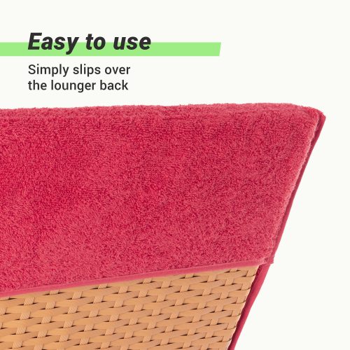 Prosop pentru sezlong Jemidi, 75 x 200 cm, Rosu, Bumbac organic, 54889.09