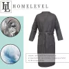 Halat de baie Waffle Pique unisex Homelevel, 5XL, Gri, Bumbac organic, 54916.73.35