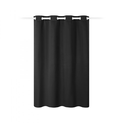Draperie opaca cu inele Jemidi, 140 x 175 cm, Negru, Poliester, 55282.01.01