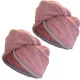 Set 2 Turbane de par pentru copii Homelevel, 64 x 22, Roz, Bumbac organic, 54882.10.02