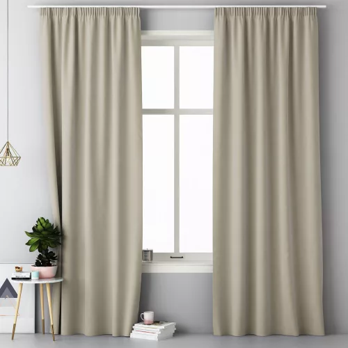 Set 2 Draperii Lola cu rejansa Jemidi, 140 x 250 cm, Bej, Poliester, 55308.11.02