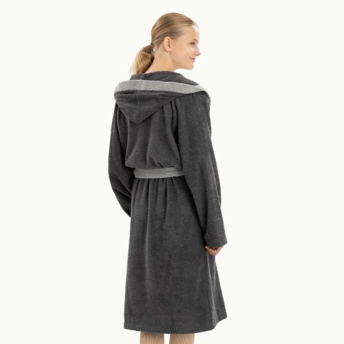 Halat de baie pentru copii Homelevel, 164, Gri, Bumbac organic, 54864.22.40