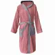 Halat de baie din tesatura Homelevel, XL, Roz / Gri, Bumbac organic, 54856.33.4