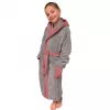Halat de baie pentru copii Homelevel, 128, Gri / Roz, Bumbac organic, 54864.20.37