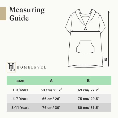 Poncho de baie pentru copii Homelevel, 8-11 ani, Multicolor, Bumbac organic, 54931.32.03