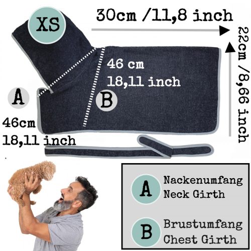 Halat de baie pentru caini Homelevel, XS, Albastru, Bumbac, 54844.73.32