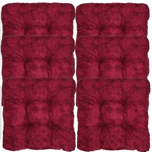 Set 6 Perne pentru scaun Jemidi, 38 x 38 cm, Bordo, Poliester / Bumbac, 55316.26.05