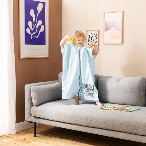 Poncho de baie pentru copii Homelevel, 1-3 ani, Verde, Bumbac organic, 54935.71.01