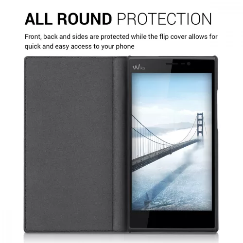 Husa pentru Wiko Ridge Fab, Piele ecologica, Albastru, 32189.23