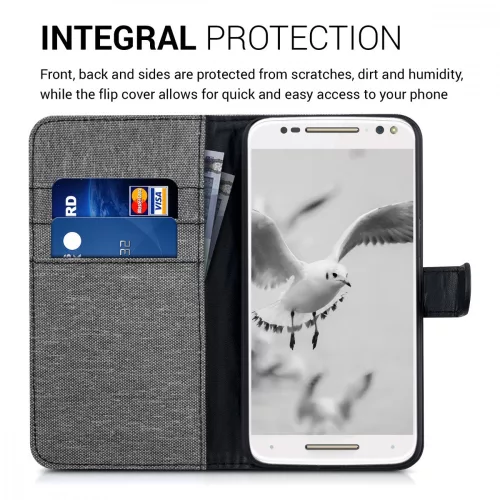 Husa pentru Motorola Moto X Style, Textil, Gri, 38313.22