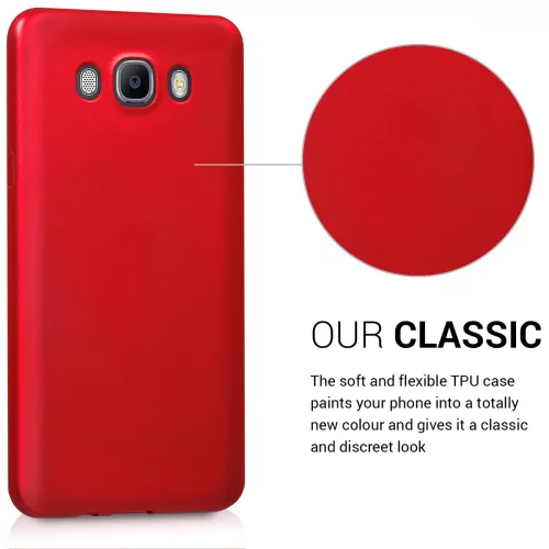 Husa pentru Samsung Galaxy J7 (2016), Silicon, Rosu, 41677.36