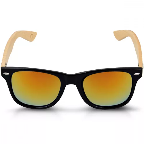 Ochelari de soare unisex Navaris, UV400, Bambus, Galben, 40731.01.06