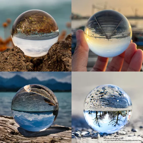 Glob de sticla cu sport Navaris pentru fotografii/ decor, 80 mm, 42864