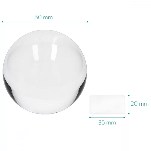 Glob de sticla cu sport Navaris pentru fotografii/ decor, 60 mm, 42862