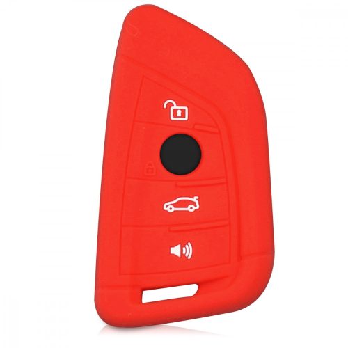 Husa Cheie Auto pentru BMW - 4 Butoane, Silicon, Rosu, 42986.09