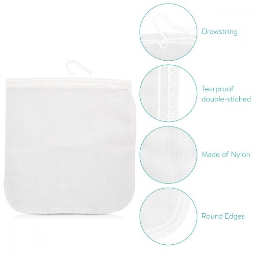 Punga pentru lapte organic de migdale Navaris, Reutilizabila, 30 x 30 cm, 44348.03