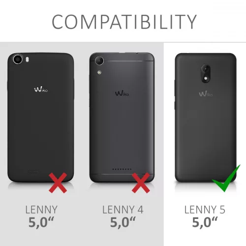 Husa pentru Wiko Lenny 5, Piele ecologica, Negru, 44844.01