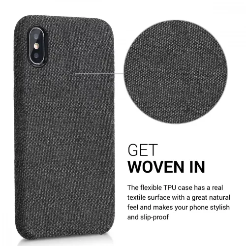 Husa pentru Apple iPhone X / iPhone XS, Textil, Negru, 43479.01
