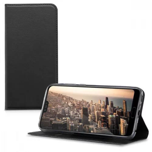Husa pentru Huawei Honor 10, Piele ecologica, Negru, 44885.01