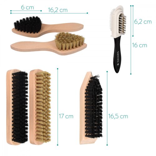 Set 6 perii Navaris pentru pantofi, maro, 45119.01