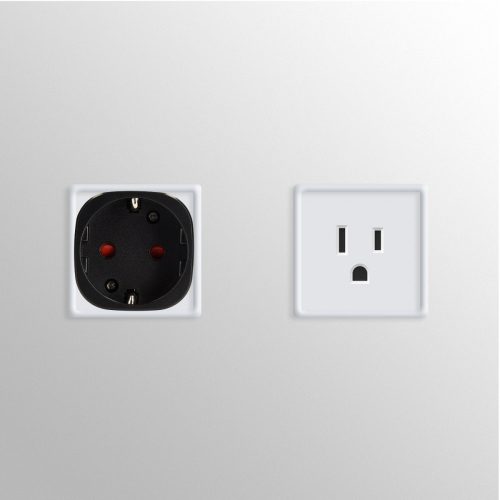 Set 2 Adaptoare de calatorie tip B pentru SUA, Kwmobile, Negru, Plastic, 45146.01