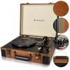 Pick-up Retro Case Navaris, Record Player, Difuzoare integrate, RCA, 3.5mm, AUX, USB port pentru PC, 3 viteze, 45272.01
