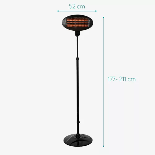 Suport incalzitor terasa Navaris, compatibil modele cu 3 trepte, 21.1x5.2x2.2 cm, stabil, negru, metal