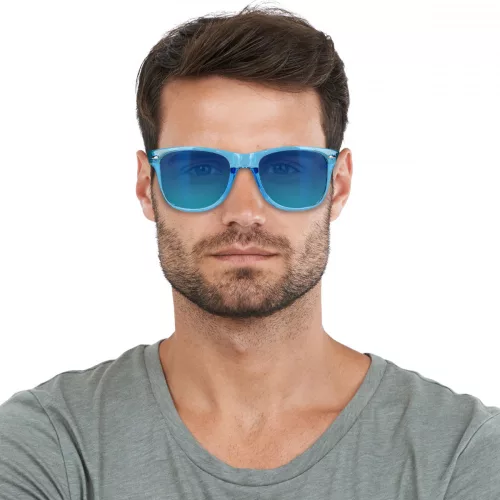 Ochelari de soare unisex Navaris, UV400, Bambus, Albastru, 40731.04.04