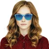 Ochelari de soare unisex Navaris, UV400, Bambus, Albastru, 40731.04.04