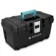 Cutie scule Navaris 16 inch, 40.6x23.8x22 cm, inchidere otel, tava detasabila, 19L, negru, otel
