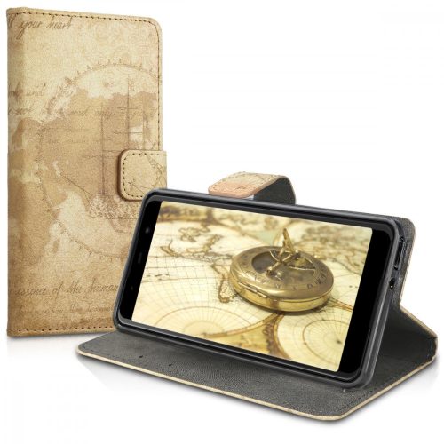 Husa pentru Wiko Lenny 5, Piele ecologica, Maro, 46462.01