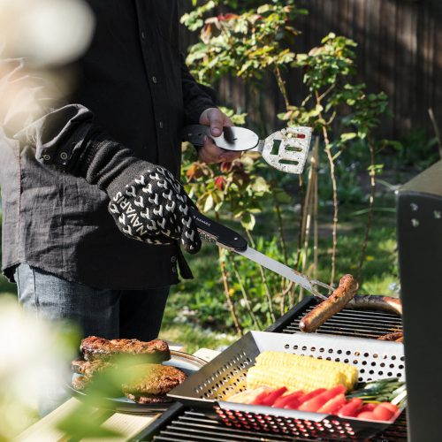 Set de ustensile pentru gratar din otel inoxidabil Navaris, 5 instrumente, 46478.01