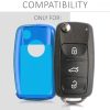 Husa Cheie Auto pentru VW / Skoda / Seat - 2-3 Butoane, Silicon, Albastru, 47188.04