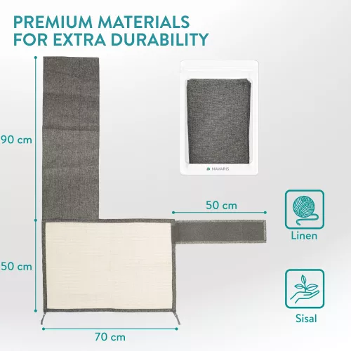 Protectie impotriva zgarieturilor pentru Pisici, 50x70 cm, Sisal, Gri, 47363.01