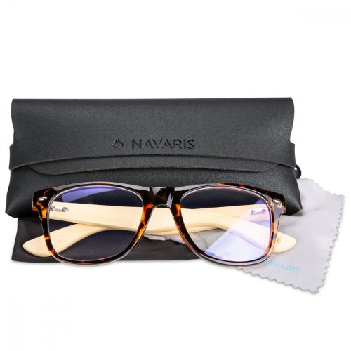 Ochelari fara prescriptie medicala Navaris pentru lumina albastra, Unisex, Bambus, 47634.01