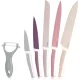Set 5 cutite de bucatarie, din otel inxoidabil, 1 cutit de curatat din ceramica, Navaris, 48366.06.01