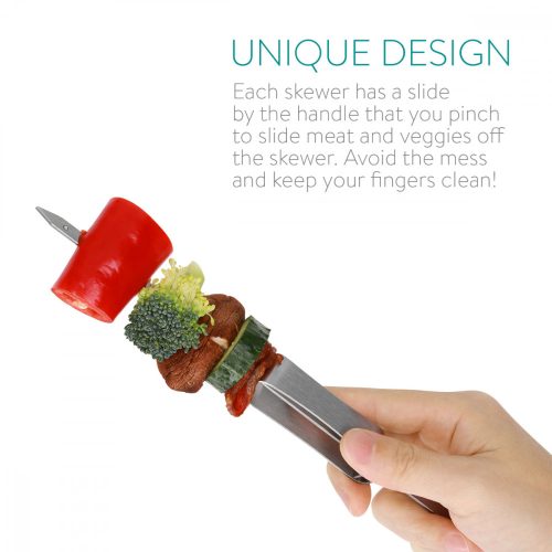 Set de 8 frigarui pentru gratar din otel, 41cm, 49077.01