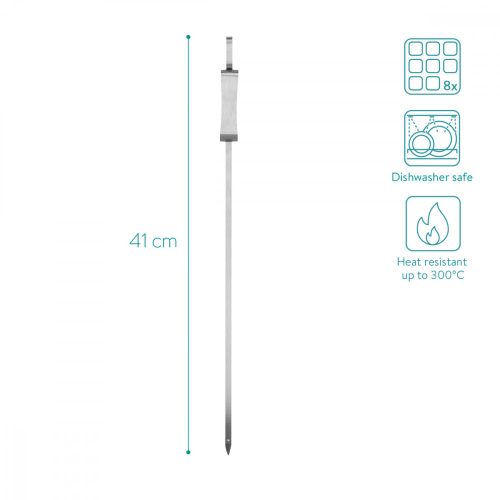 Set de 8 frigarui pentru gratar din otel, 41cm, 49077.01