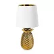 Lampa de masa Navaris, design ananas, 35 cm, gold/white, ceramica si metal, multicolor, ceramica/metal