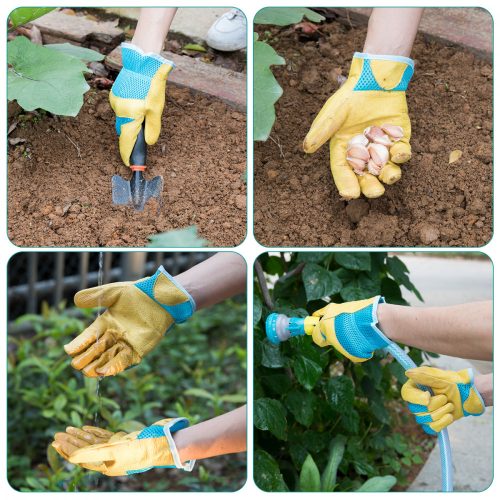 Manusi de gradinarit din piele naturala Navaris, Marime XL, Tesatura 3D, 49175.4