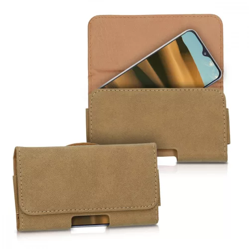 Husa Universala pentru telefon, Piele ecologica, Maro, 49434.05