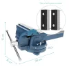 Menghina Navaris 150 mm, baza rotativa 360 de grade, prindere 135 mm, falci moi, fonta, negru, metal