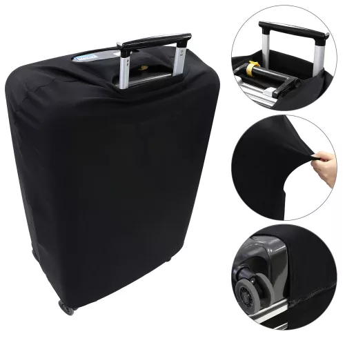 Husa pentru troler marime XL, Kwmobile, Negru/Alb, Lycra, 45230.4.01
