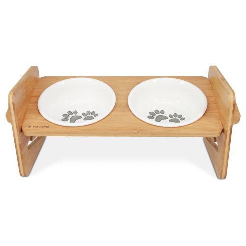 Set 2 Castroane + suport, Caini/ Pisici, Maro, 380 ml, 51308.02