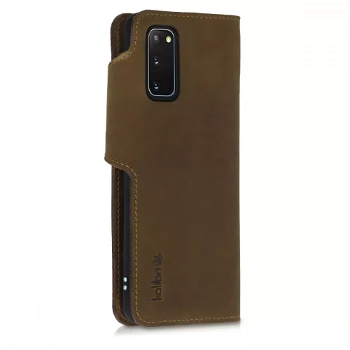 Husa pentru Samsung Galaxy S20, Piele naturala, Maro, 51445.05