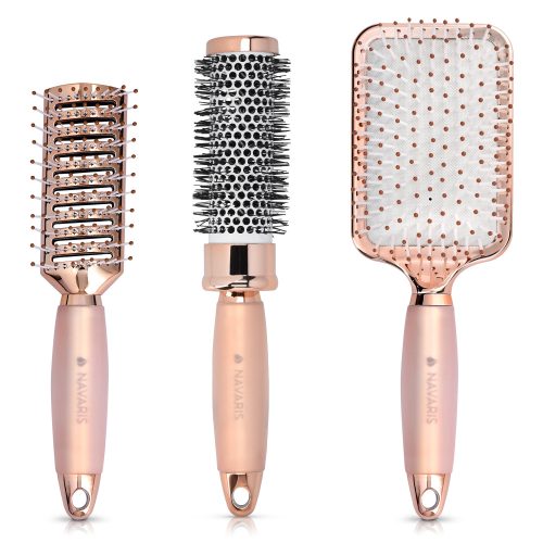 Set perie rotunda, perie schelet, perie cu palete, Roz, 51639.02