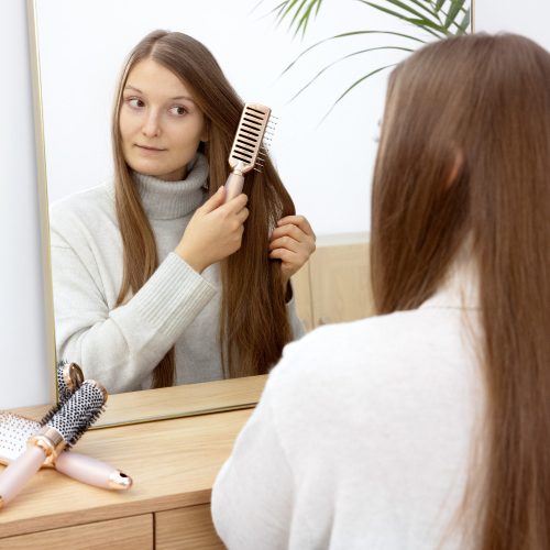 Set perie rotunda, perie schelet, perie cu palete, Roz, 51639.02