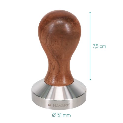 Tamper cafea cu maner de nuc, 51 mm, 51802.01.29